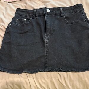 Black Denim Mini Skirt - Classic Women's Skirt